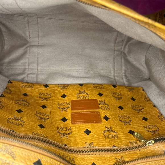 MCM Tan Tote Bag with Iconic Monogram and Gold Hardware - Picture 15 of 16